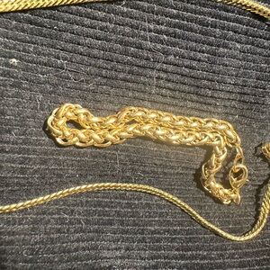 Fashion Jewelry Gold-Tone Braided & Rope Chain Set